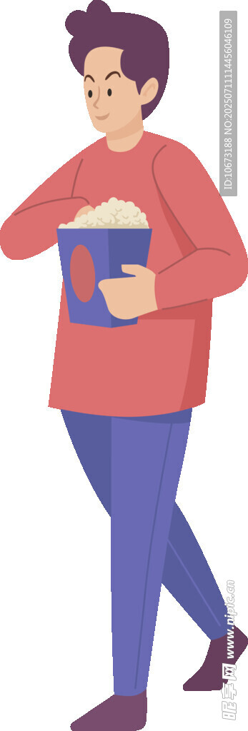 男子手持包裹行走