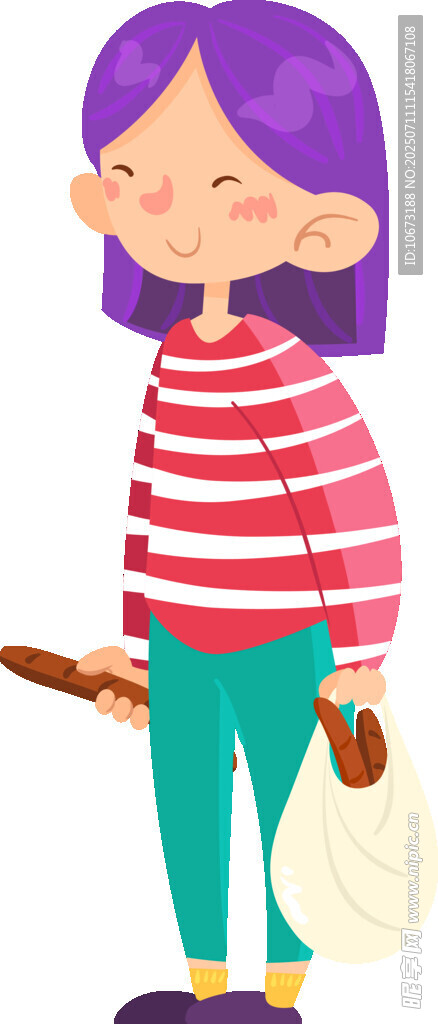 购物归来的可爱女孩