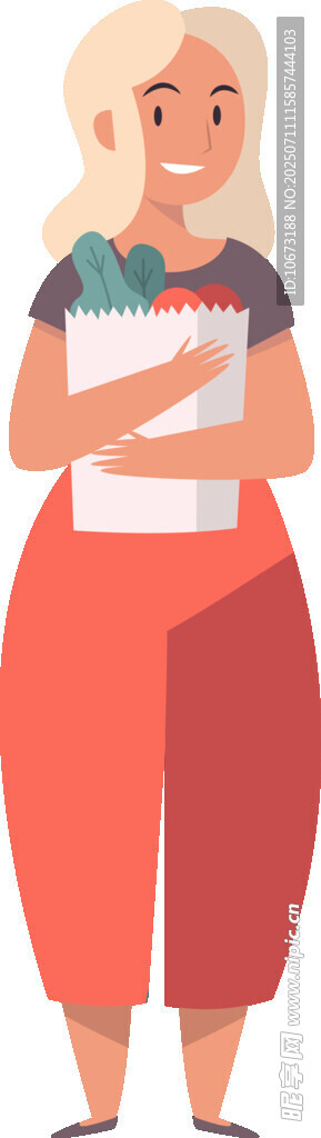 怀抱书本的开朗女性