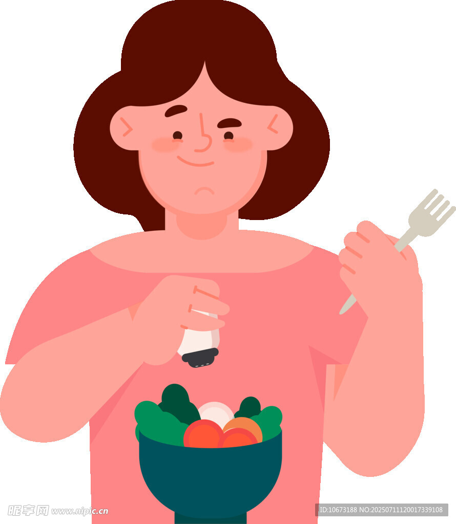 女士享用健康蔬菜沙拉