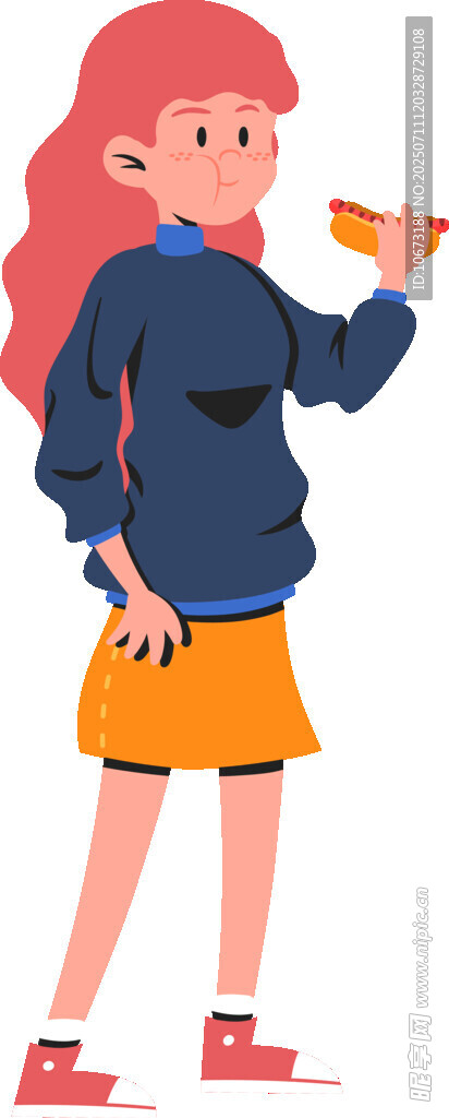 女孩开心吃披萨