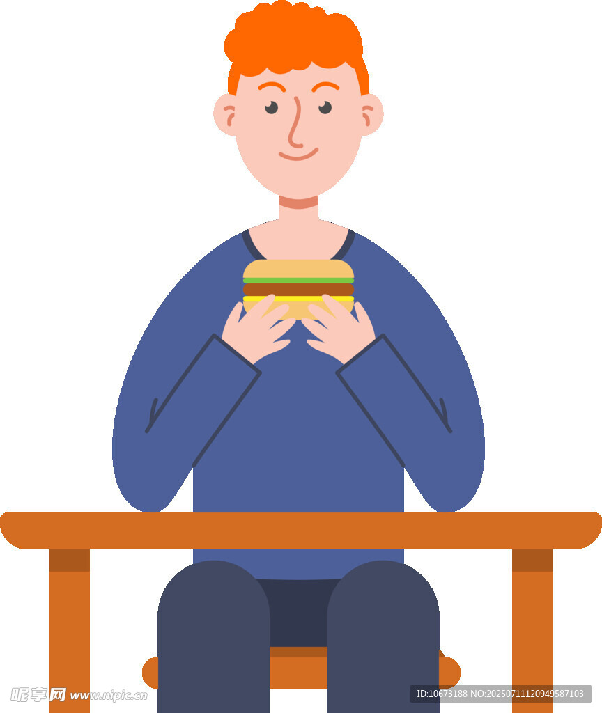 男子端坐桌前捧碗进食