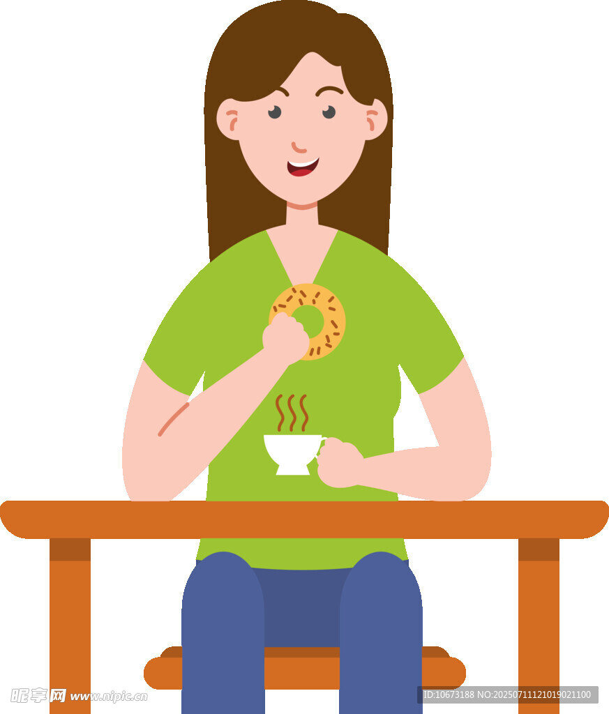 女子桌边享用美味小食