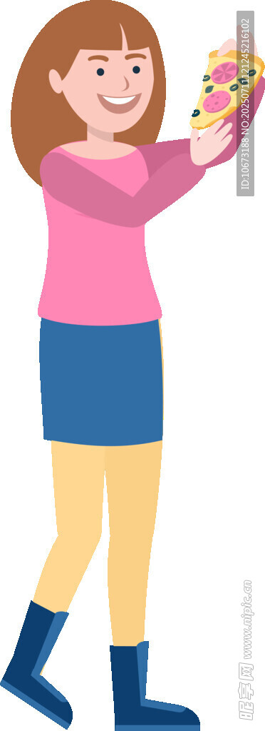 女孩手持彩色物品