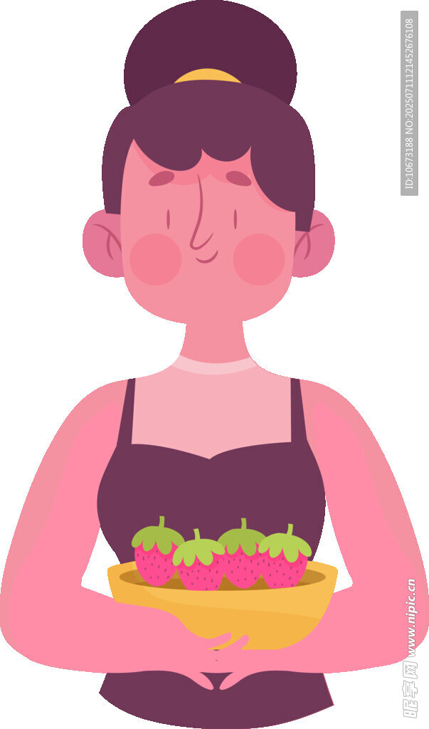 怀抱美食的愉悦女性