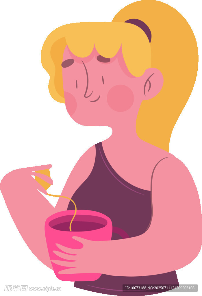 女孩专注浇灌盆栽