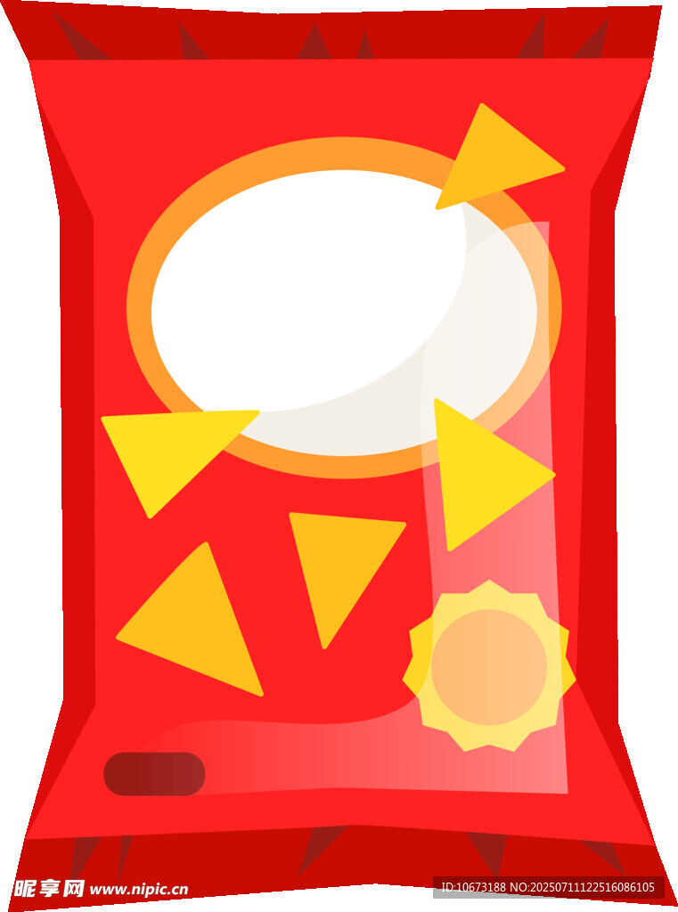 红色零食包装袋设计图