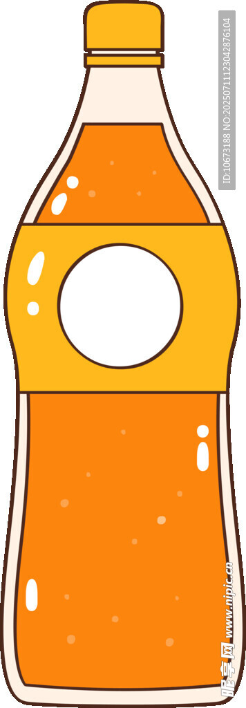 橙色瓶装饮料插画