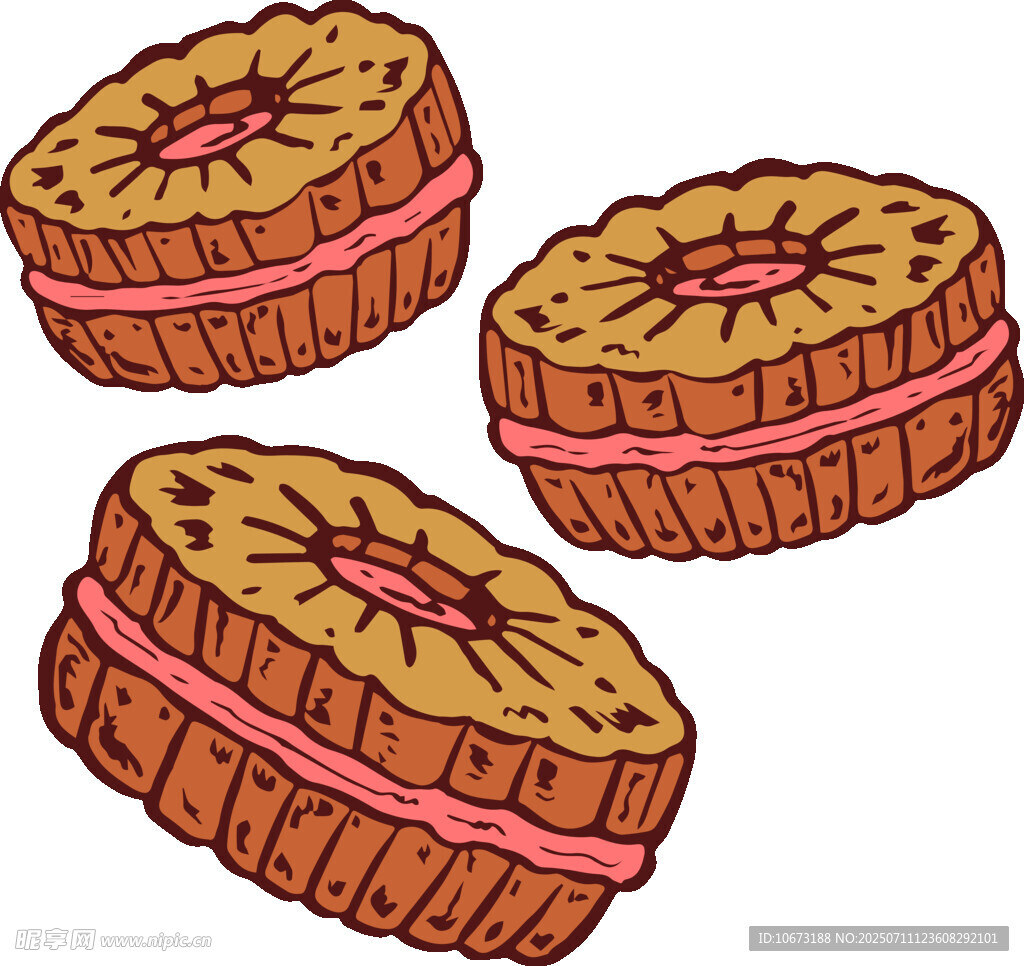 美味夹心饼干插画