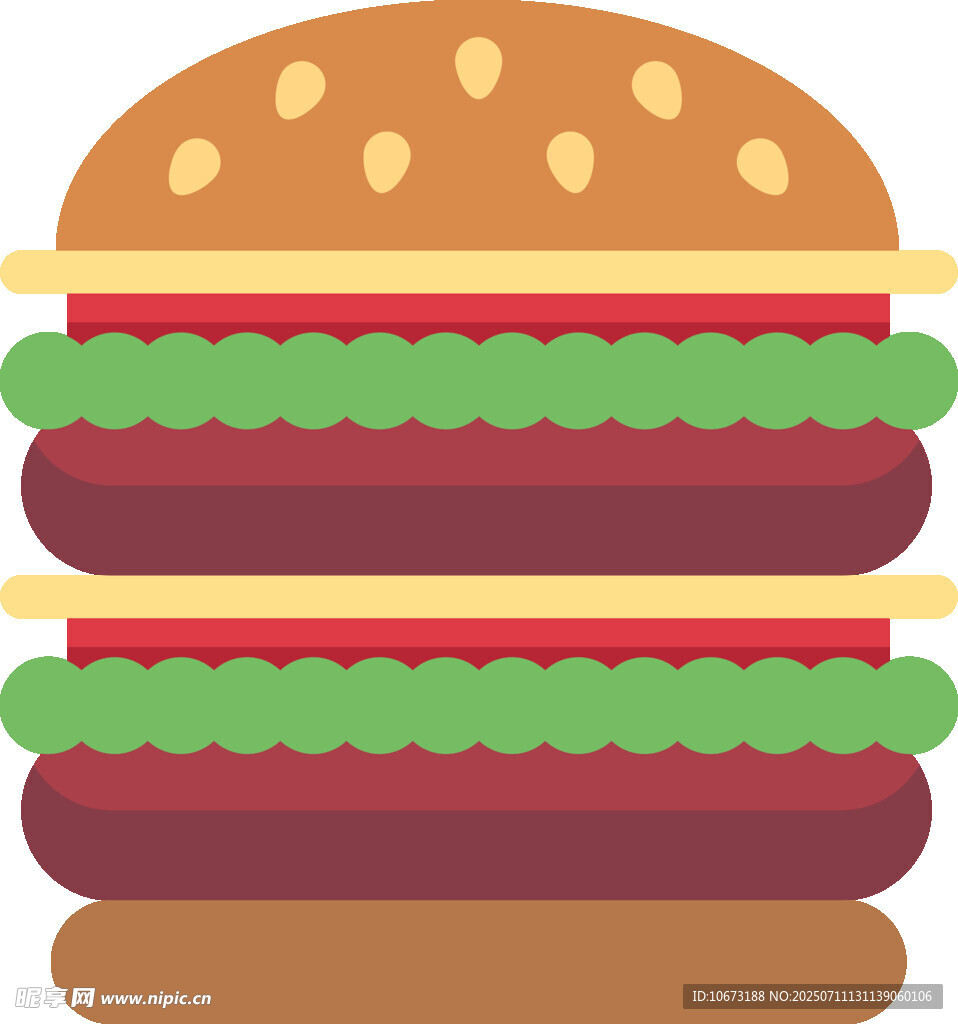 巨型美味汉堡插画