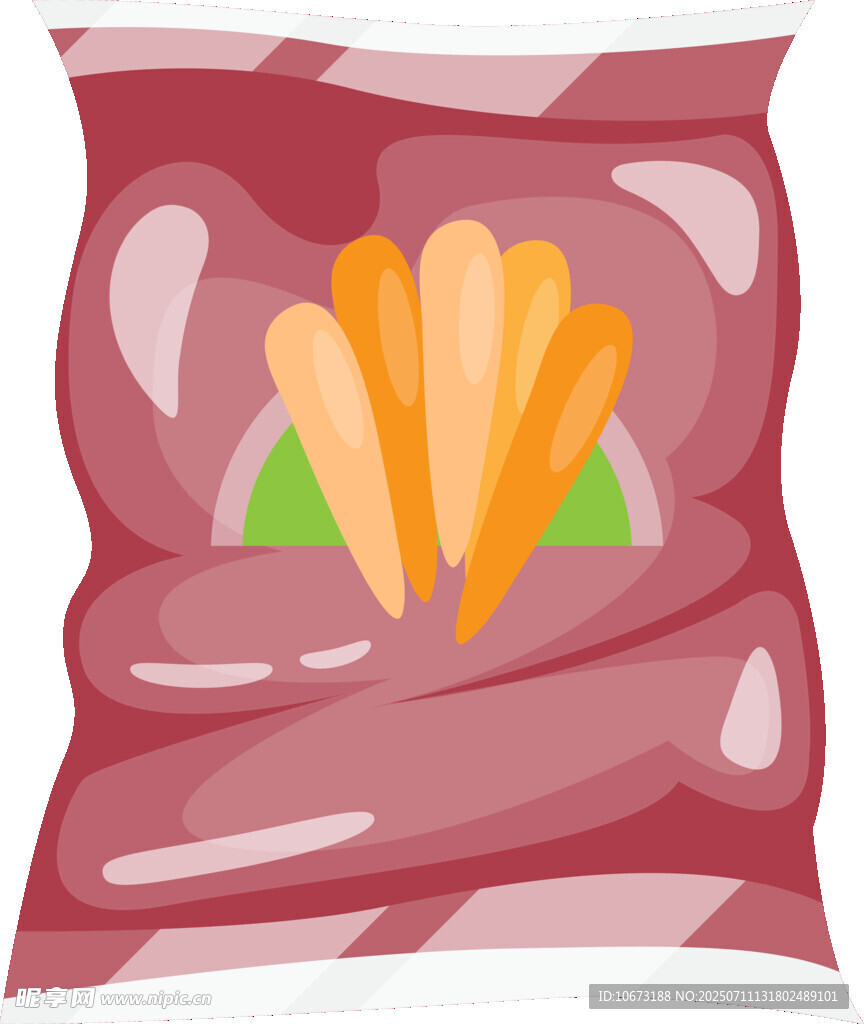 袋装胡萝卜零食插画