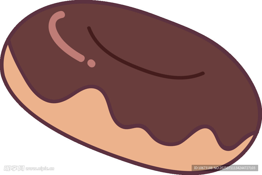 巧克力甜甜圈插画
