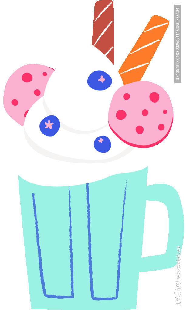 卡通风格奶昔插画