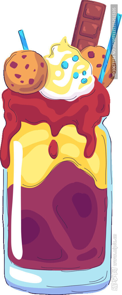美味巧克力酱罐插画