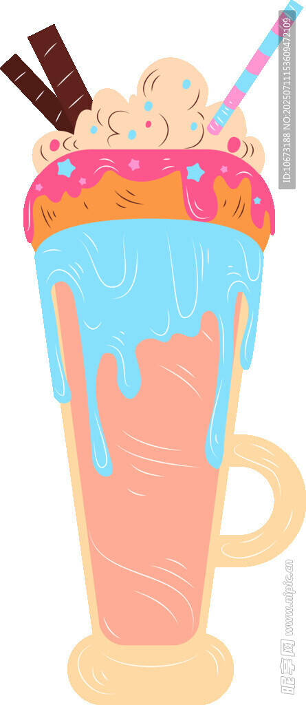 美味缤纷奶昔插画