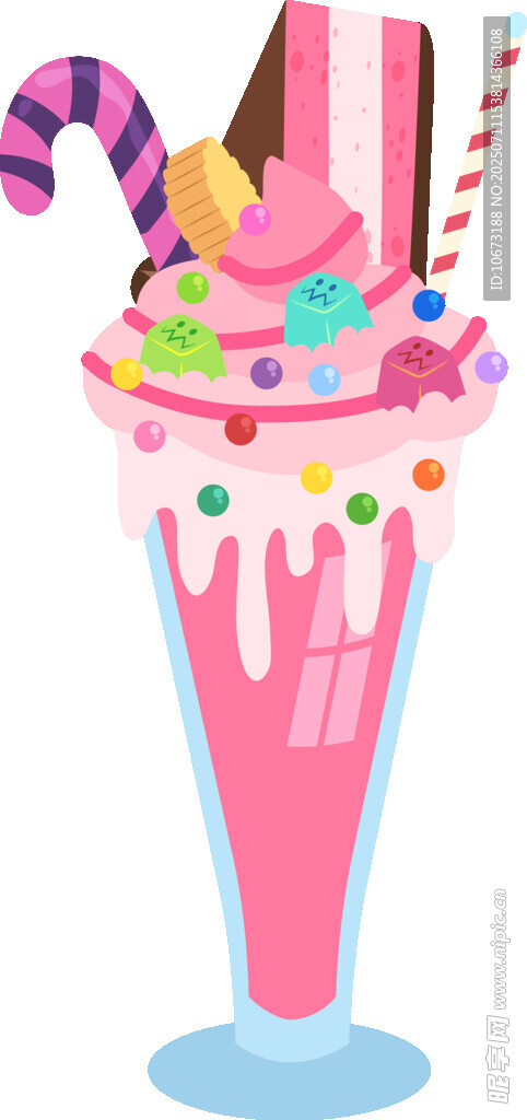美味缤纷奶昔插画