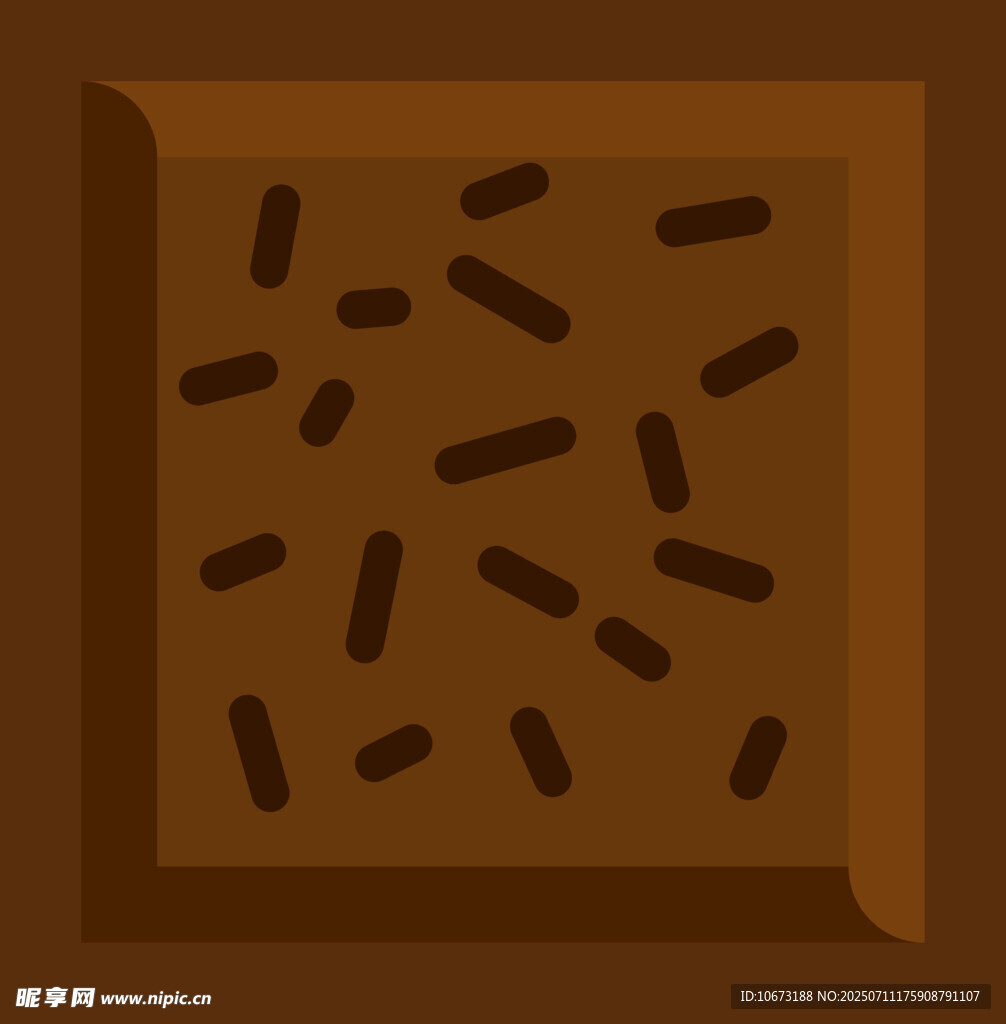 巧克力块上的碎粒装饰