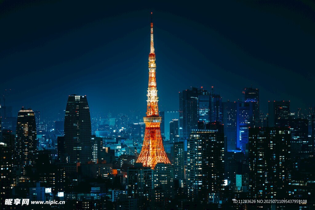 东京塔夜景璀璨都市风光