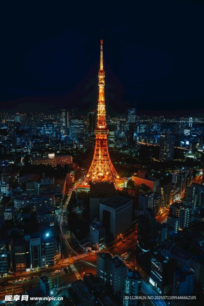 东京塔夜景璀璨灯火