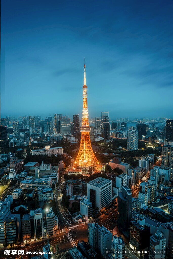 东京塔夜景俯瞰