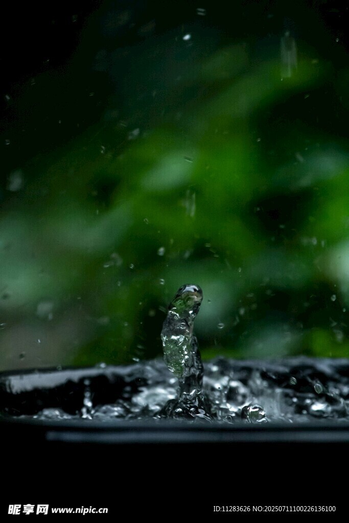 水滴飞溅的灵动瞬间