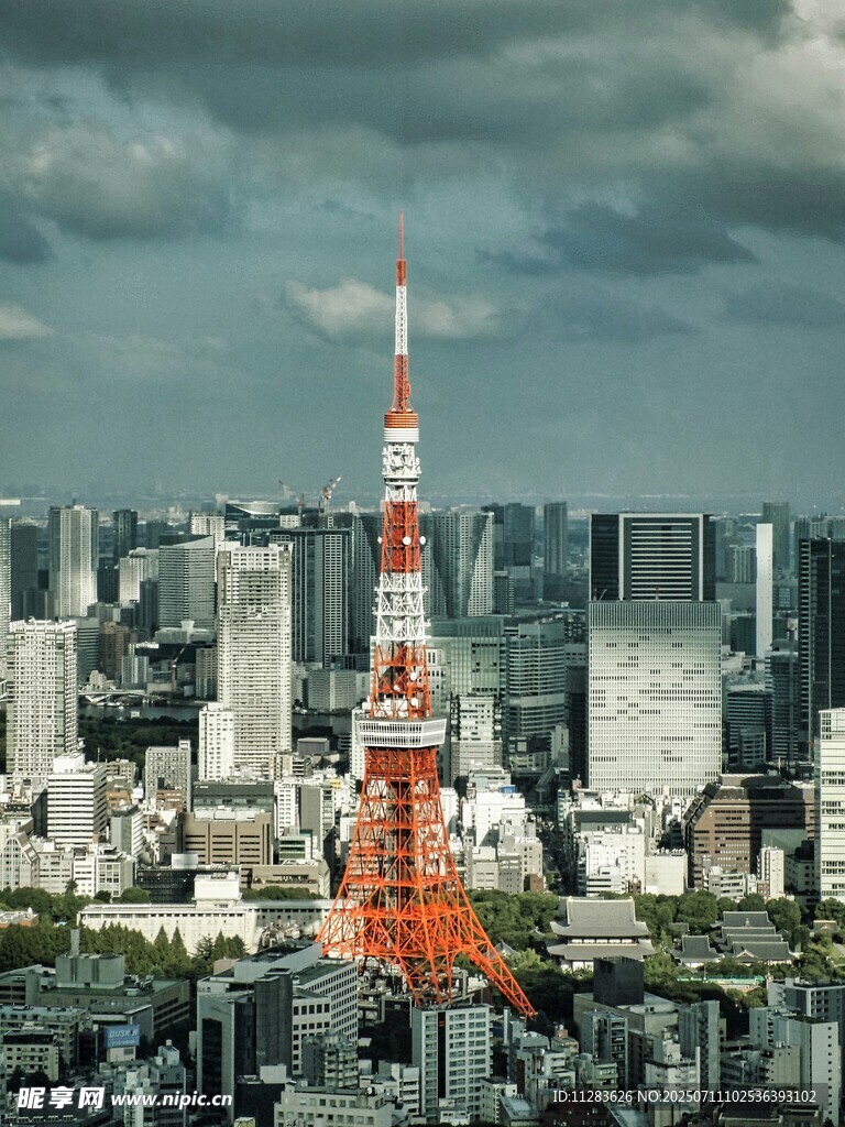 东京城市景观中的塔