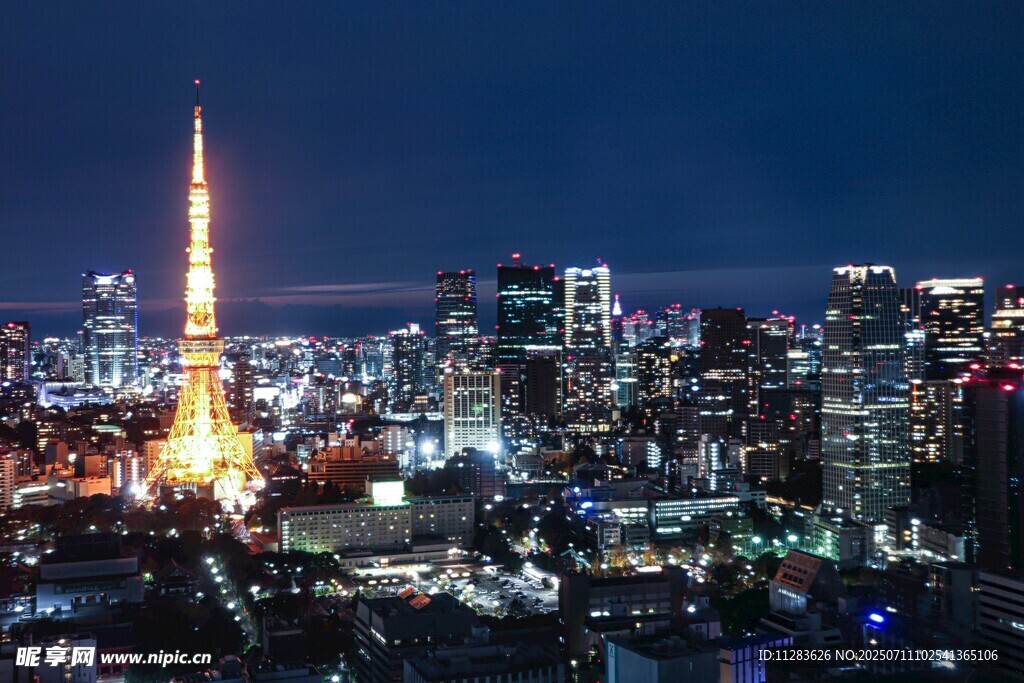 东京夜景璀璨城市风光