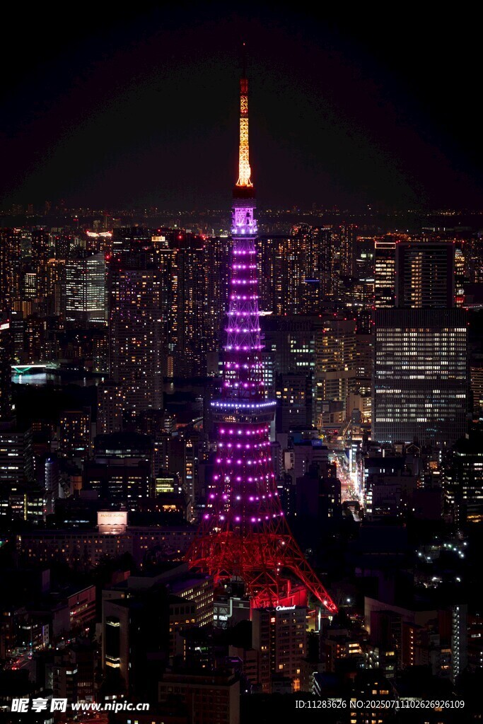 东京塔夜景璀璨灯光秀