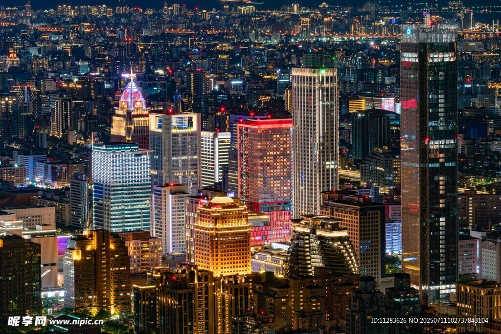 繁华都市璀璨夜景