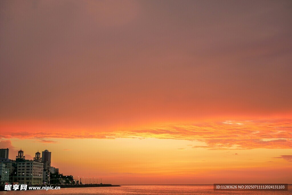城市日落美景