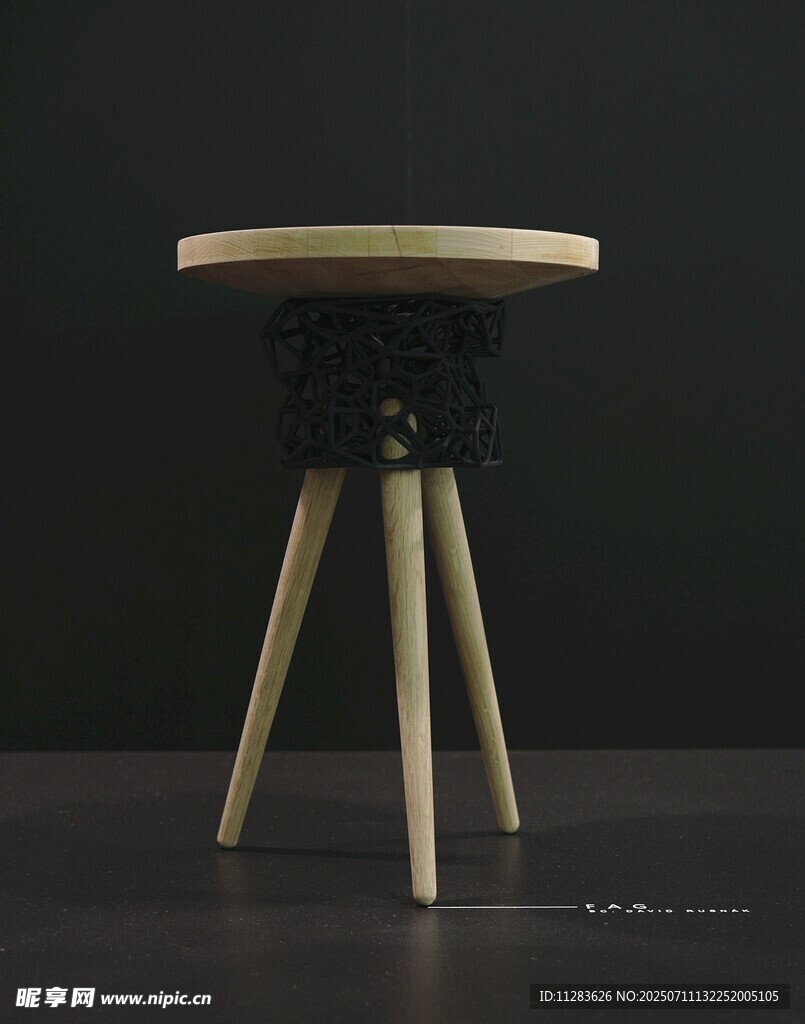 简约三脚圆凳设计展示