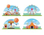 欢乐马戏团场景插画