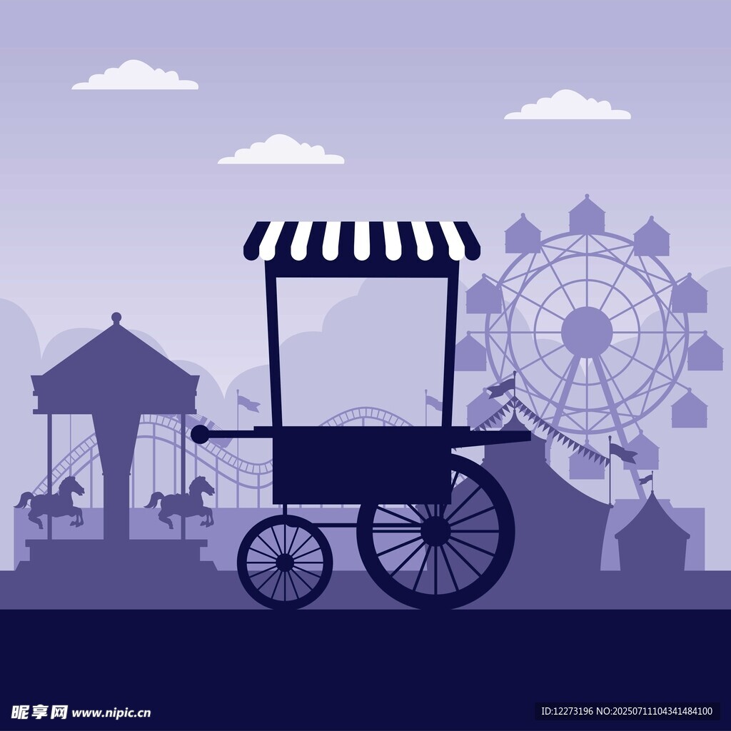 游乐园中的复古售卖车