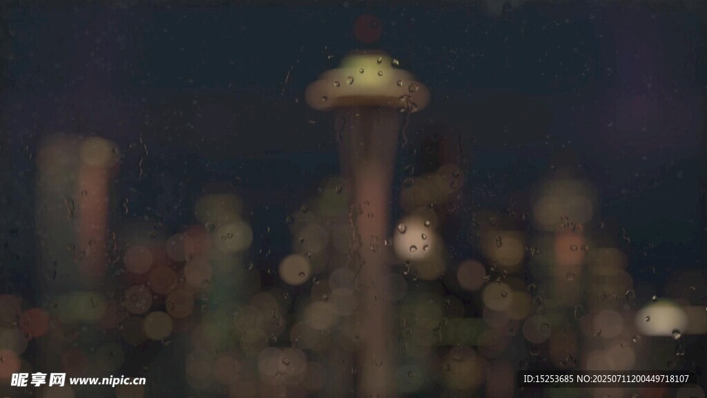 夜晚城市模糊景象