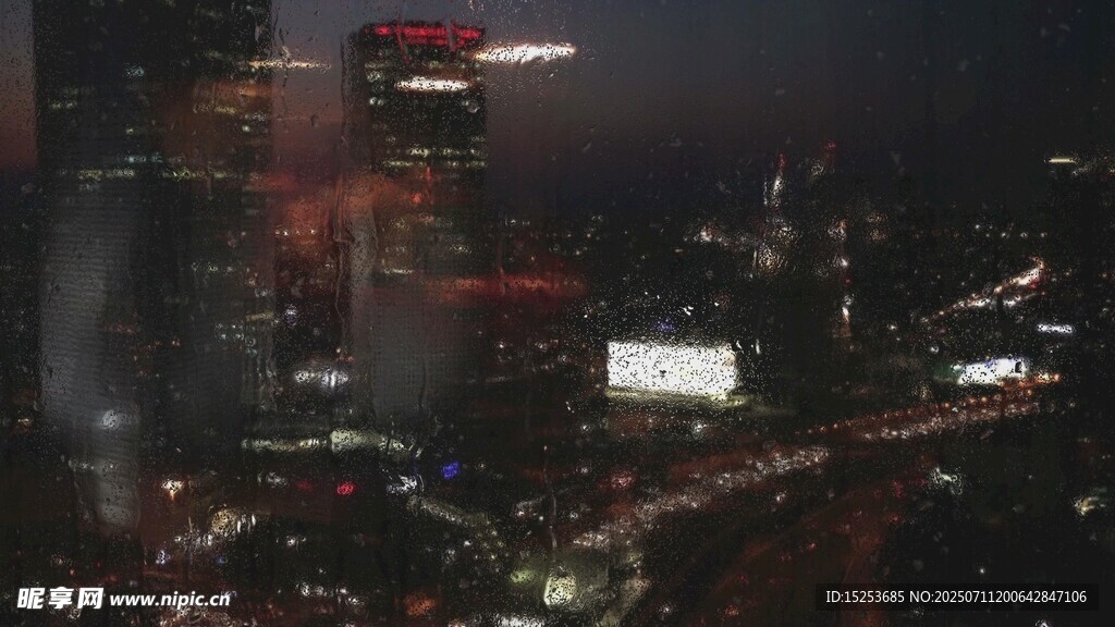城市璀璨夜景俯瞰图
