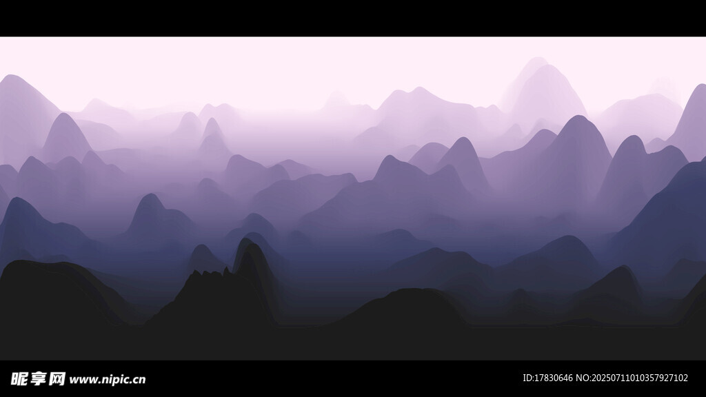 梦幻紫色山峦风景