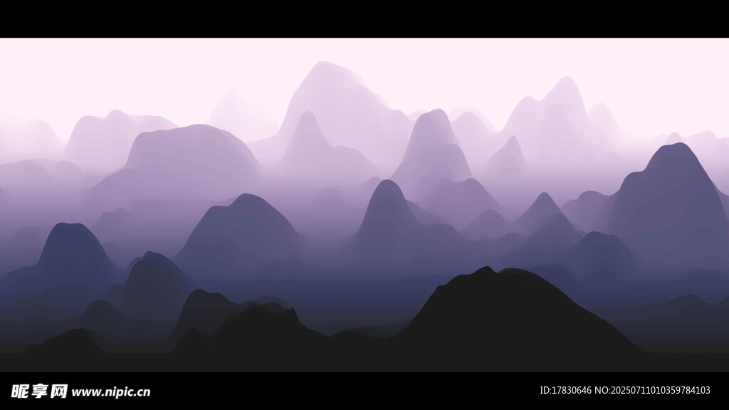 梦幻紫色山峦景观