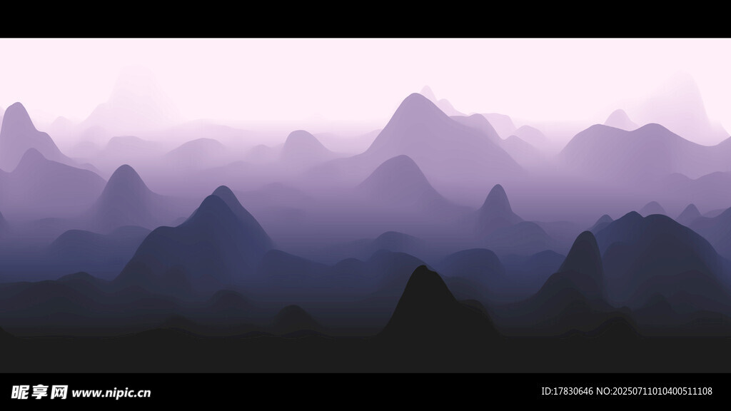 梦幻紫色山峦景观