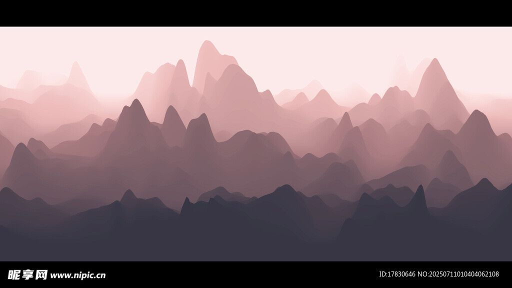 梦幻粉色山峦景观