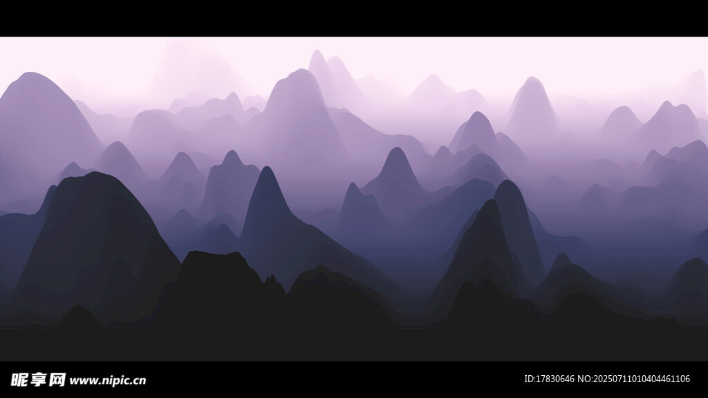 梦幻紫色山峦景观