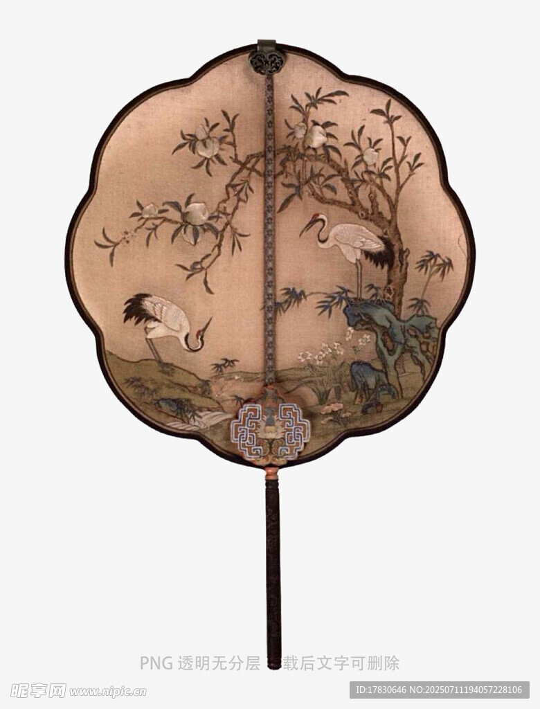 古典花鸟纹团扇