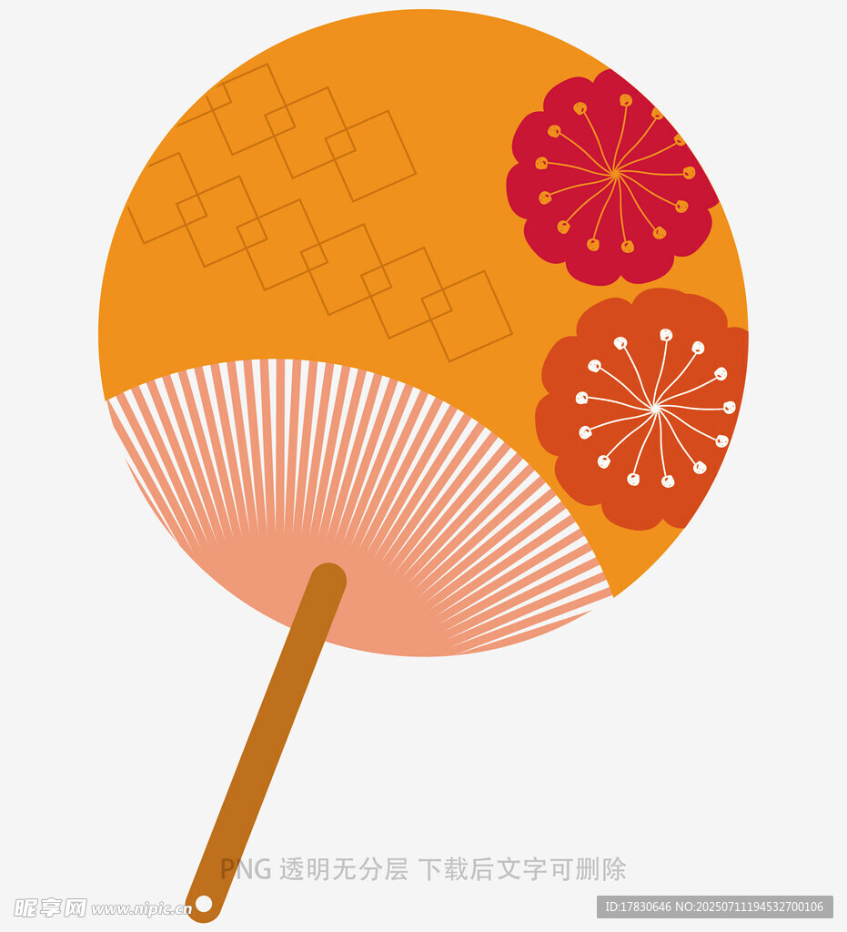 日式和风团扇图案设计