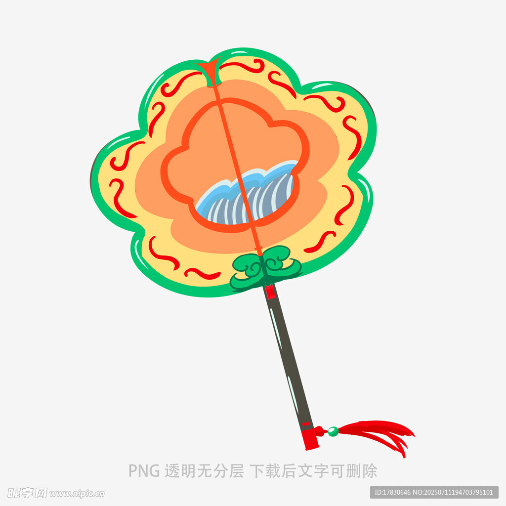 传统中式花朵造型团扇