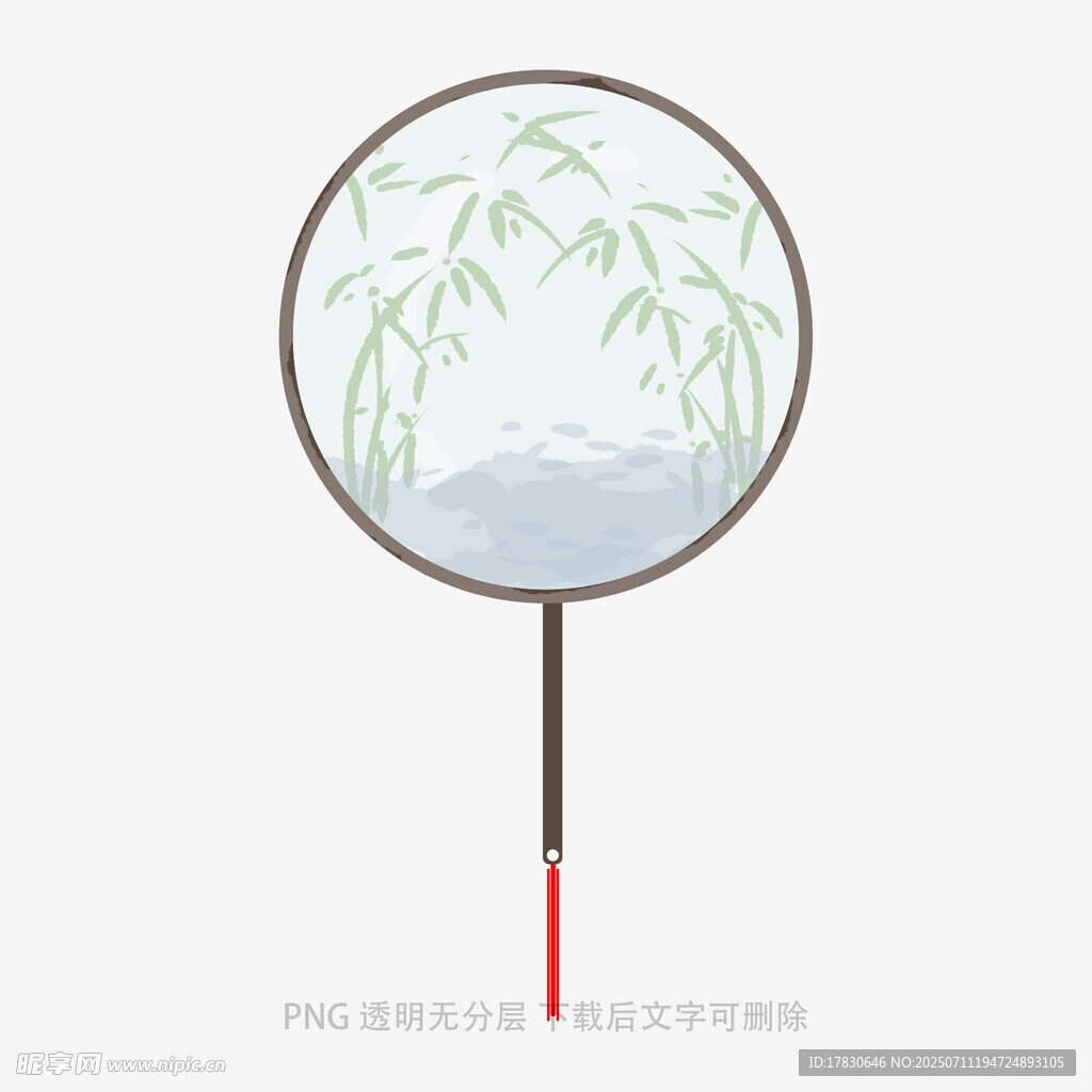 古风竹叶团扇设计图