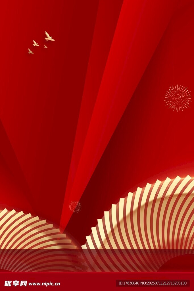 红色渐变抽象线条背景图