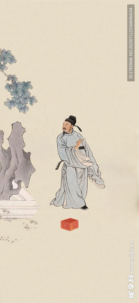 古风人物雪景图