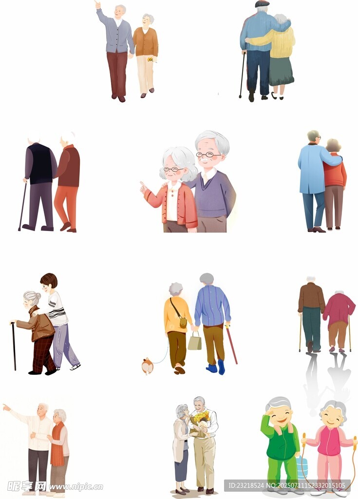 老人插画