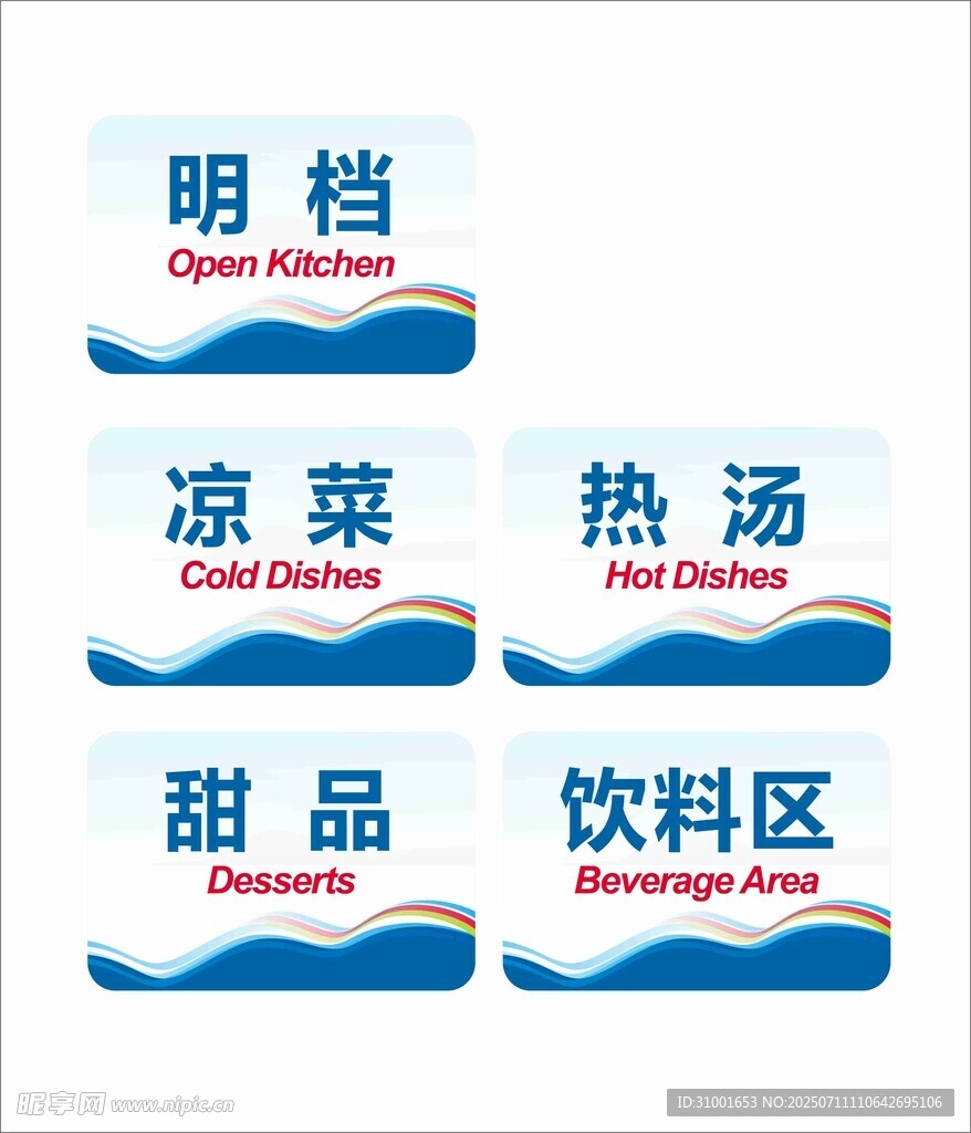 餐饮区域标识牌