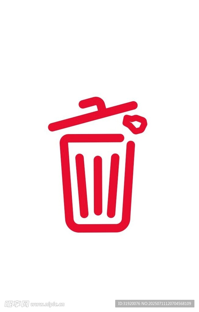 红色垃圾桶图标