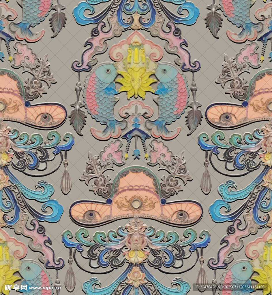 复古华丽花卉图案纹理